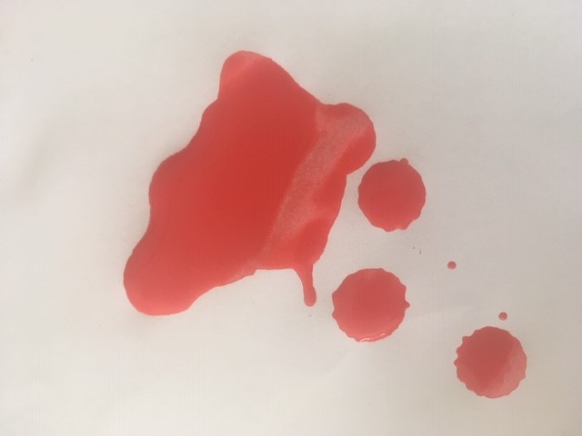 A red paint splat